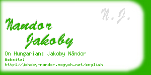 nandor jakoby business card
